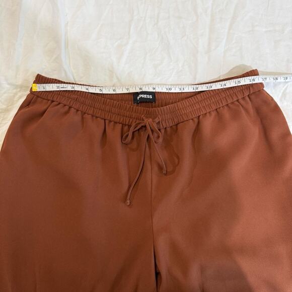 Express Brown Ankle Mid Rise Cropped Jogger Pants sz L - Picture 6 of 12